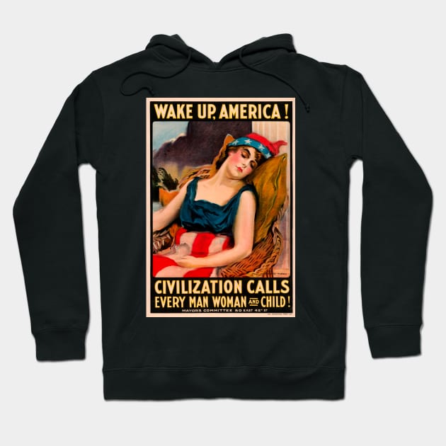 Restored WWI Propaganda Poster Print from the USA Hoodie by vintageposterco